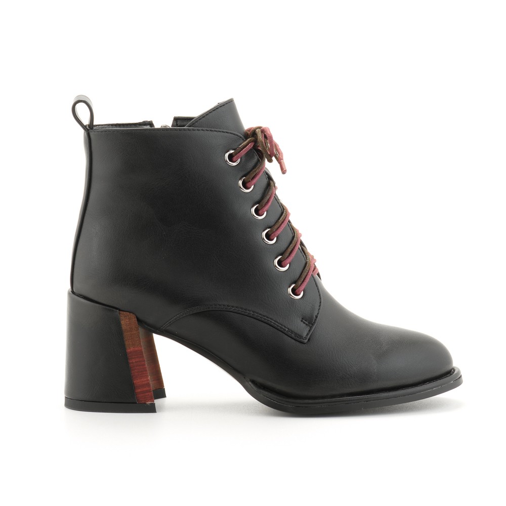 HIGH HEEL LACE-UP ANKLE BOOT LOVEBERRY