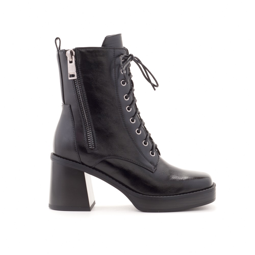 MED.HEEL LACE-UP ANKLE BOOT LOVEBERRY