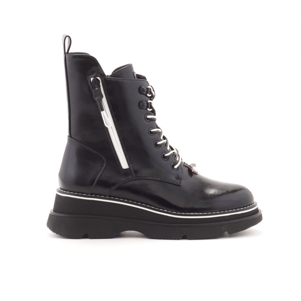 BIKER BOOT LACE-UP CHUNKY SOLE LOVEBERRY